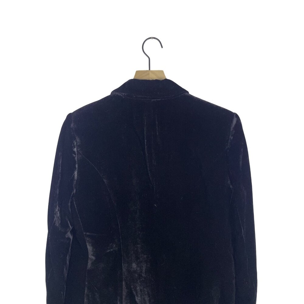Elie Tahari Veronica Velvet Double Breasted Gold Button Blazer Size 6 Old Money - Picture 7 of 7